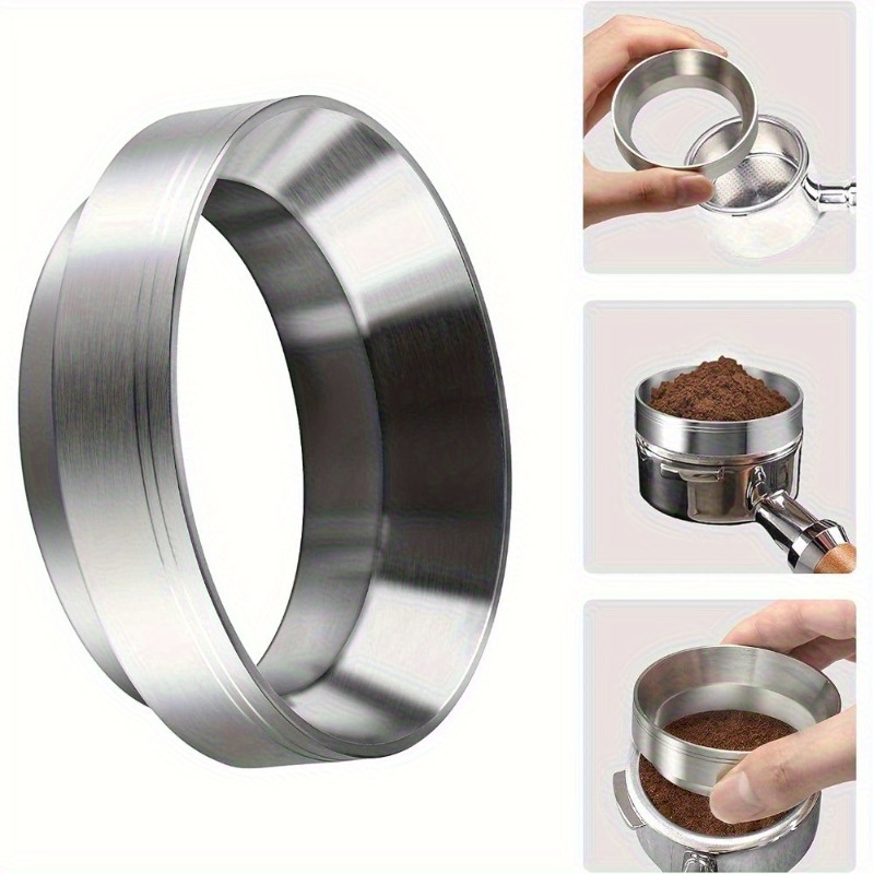 Coffee Extraction Equipment - กรวยจ่ายเมล็ดกาแฟสำหรับเครื่องชงเอสเพรสโซ พร้อมวงแหวนจ่ายเมล็ดกาแฟ ดีไซน์กันตก ปลอดภัย ใช้ได้กับเครื่องชงเอสเพรสโซทั่วไป