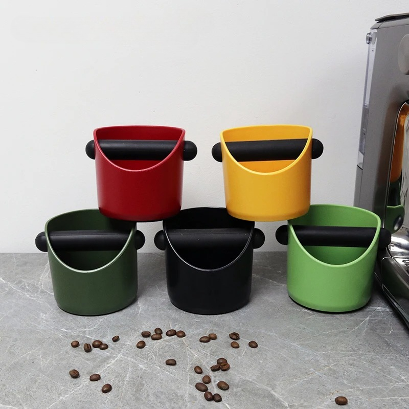 Coffee Knock Box - กล่องทิ้งกากกาแฟกันลื่น ลดแรงกระแทก ภาชนะเก็บกากกาแฟเอสเพรสโซ อุปกรณ์ทิ้งกากกาแฟสำหรับบาริสต้ามืออาชีพ อุปกรณ์เสริมสำหรับบาริสต้าที่บ้าน