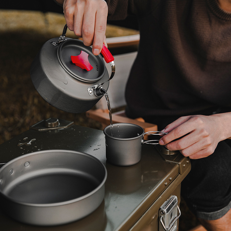 Coffee Equipment And Supplies - แก้วน้ำสำหรับตั้งแคมป์ แก้วอลูมิเนียมสำหรับกาแฟ ชา ใช้กลางแจ้ง อุปกรณ์สำหรับการท่องเที่ยว ชุดอุปกรณ์สำหรับปิกนิก