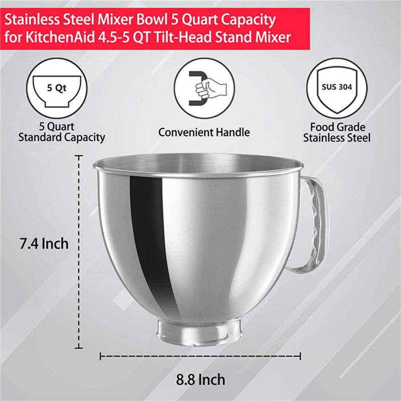 Kitchenaid Mixer Artisan 5Qt - A21T ชามผสมสแตนเลส 3 ชิ้น สำหรับเครื่องผสมอาหาร KitchenAid