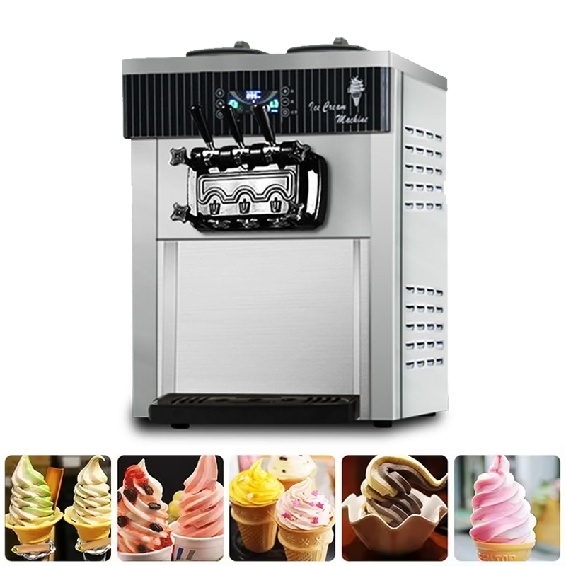 Coffee Equipment And Supplies - เครื่องทำไอศกรีมซอฟต์เสิร์ฟ 3 รสชาติ สำหรับร้านขายขนมและร้านกาแฟ จากโรงงาน