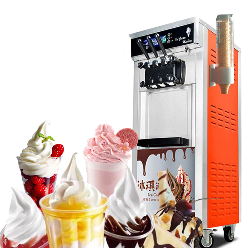 Coffee Equipment And Supplies - เครื่องทำไอศกรีมซอฟต์เสิร์ฟ 3 รสชาติ สำหรับร้านขายขนมและร้านกาแฟ จากโรงงาน